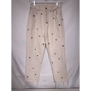 PacSun Beige Daisy High Rise Straight Jeans Cotton Sz 26